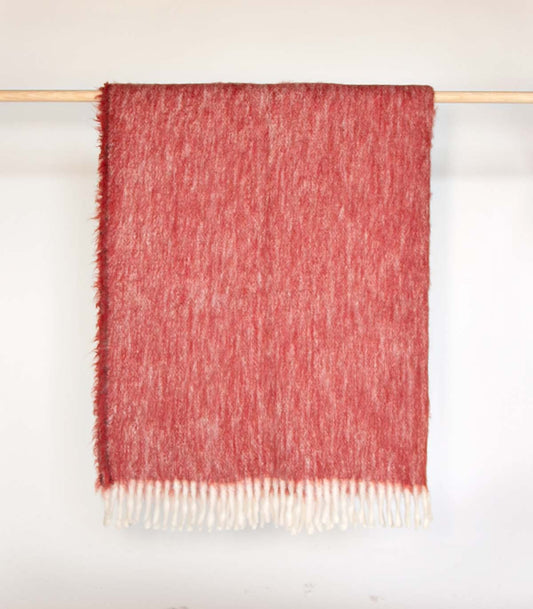 Backsattit Premium Burgundy Alpaca Wool Blanket