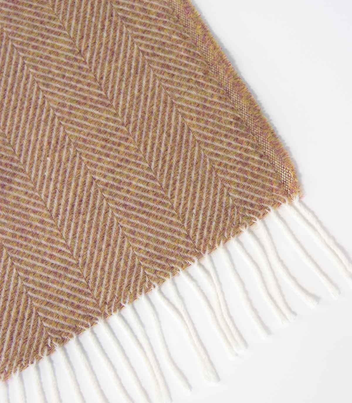 Backsattit Herringbone Camel Throw Blanket