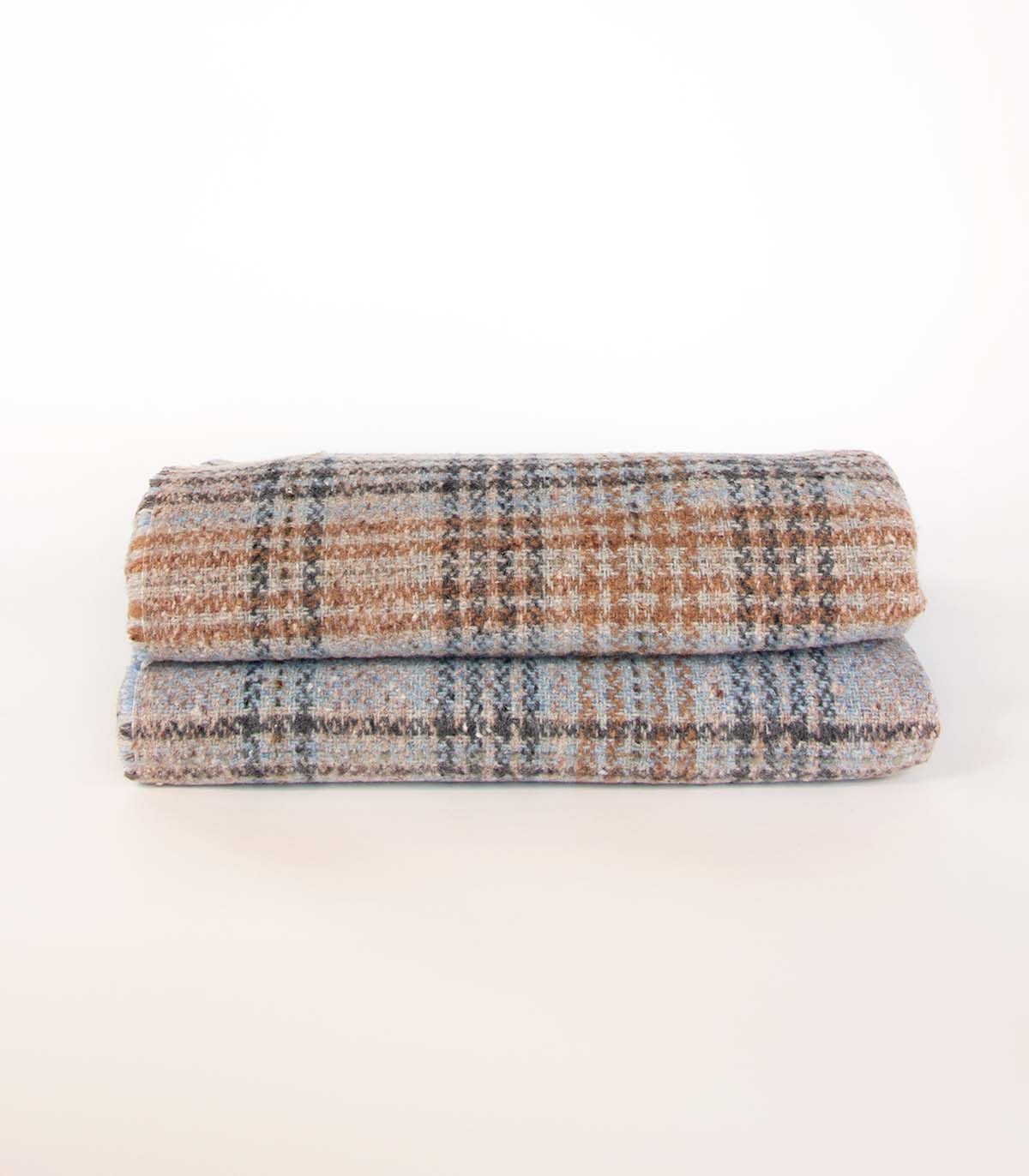 Backsattit Marbled Blue Tartan Throw Blanket