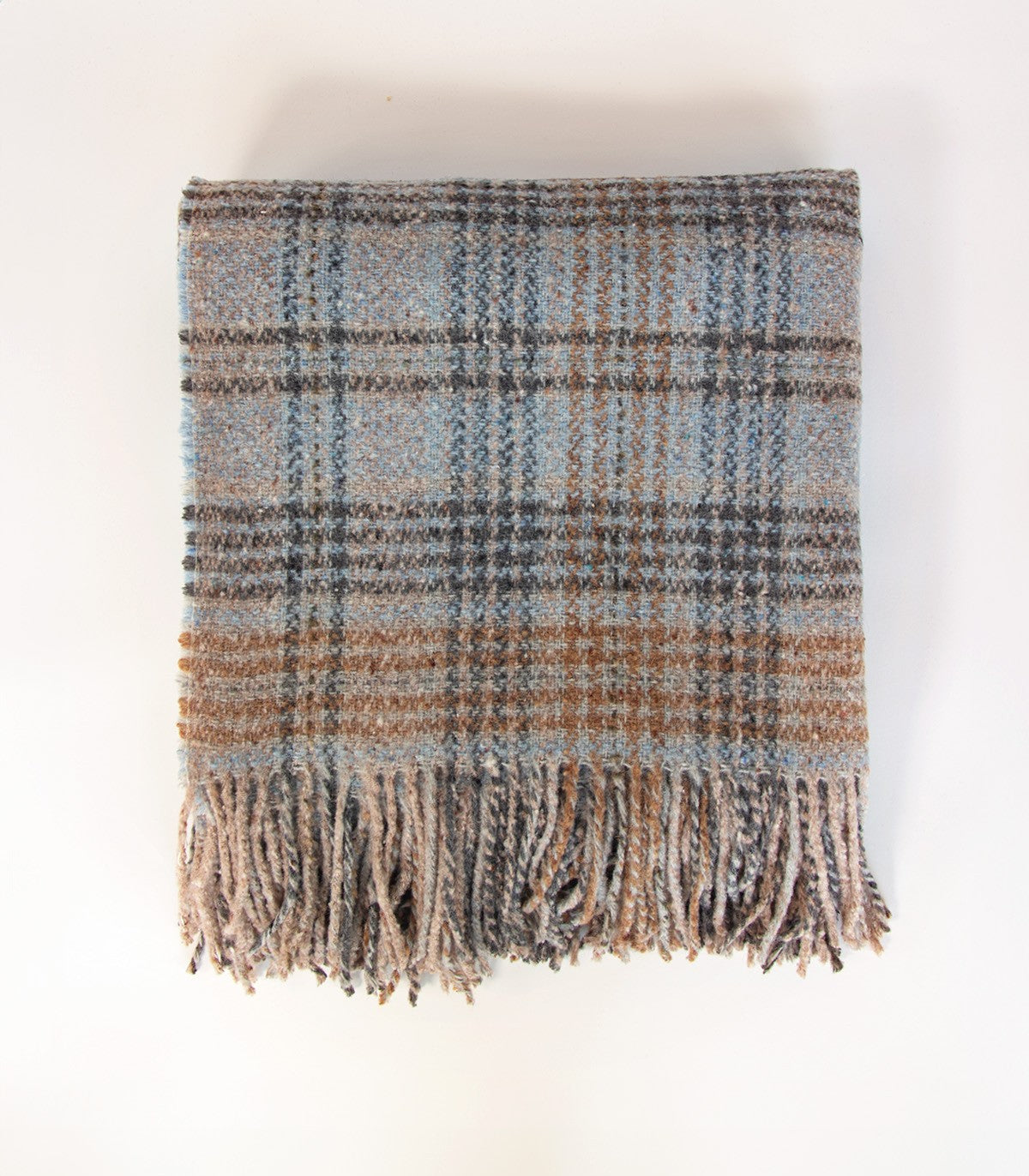 Backsattit Marbled Blue Tartan Throw Blanket