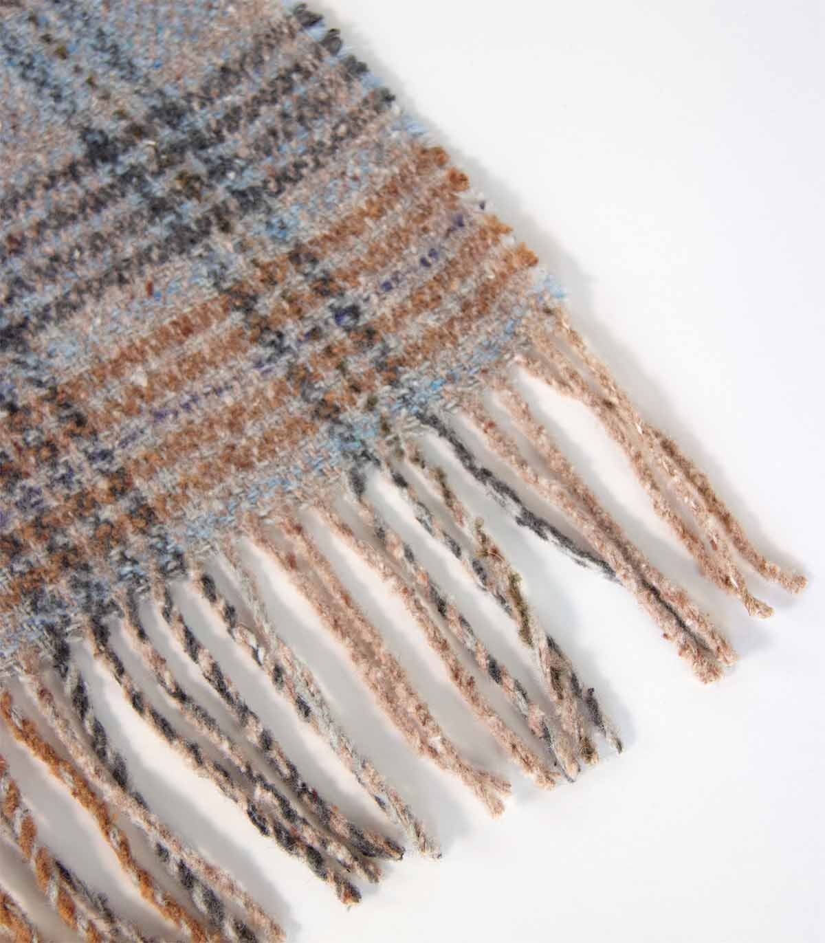 Backsattit Marbled Blue Tartan Throw Blanket